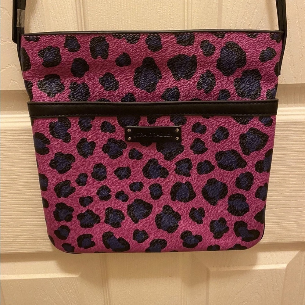 Vera Bradley Purple and Black Leopard Print Women's Crossbody Bag - Picture 1 of 15